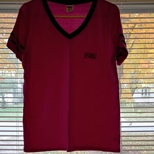 PINK Victoria's Secret Magenta V-Neck Tee